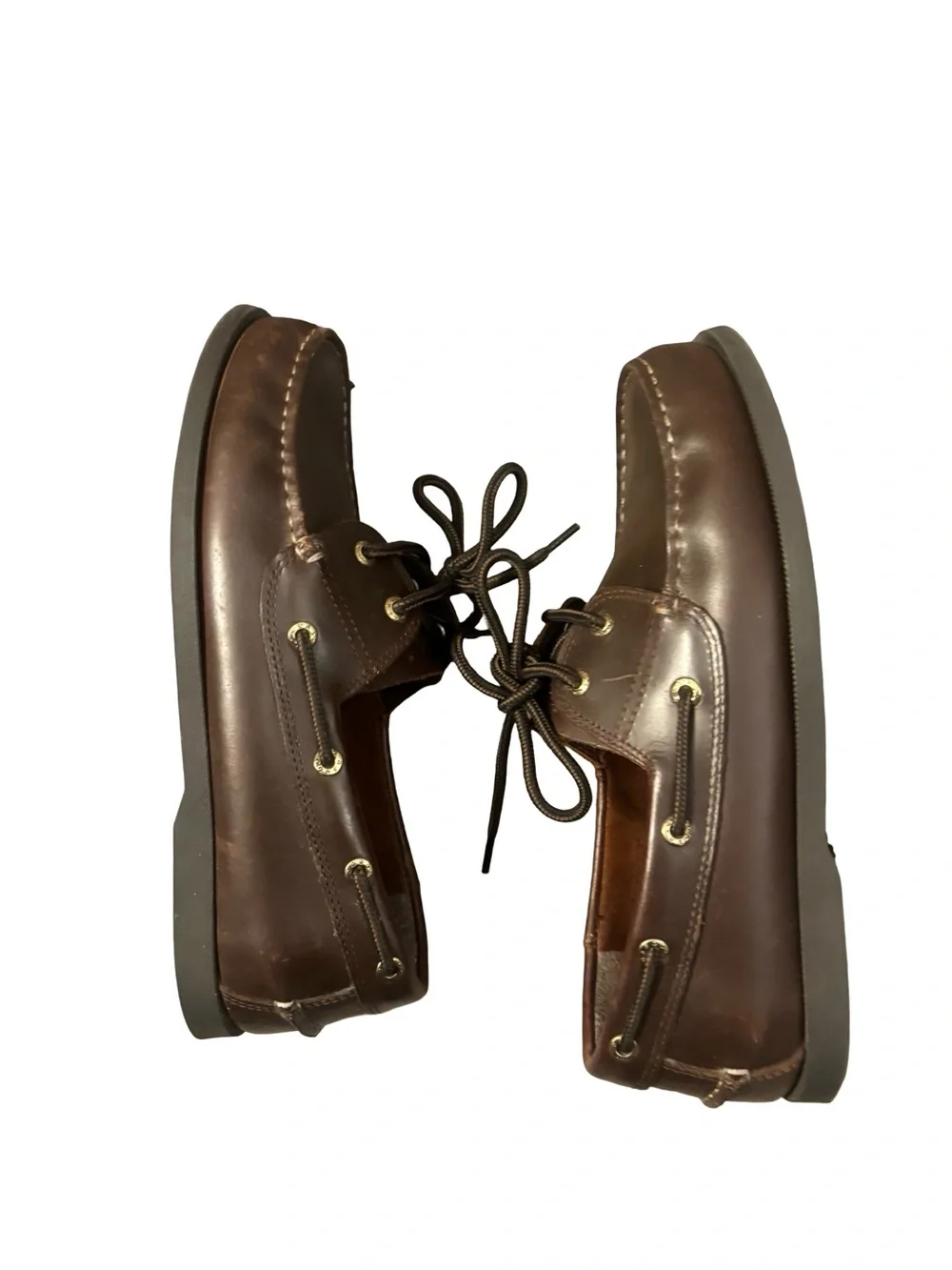 Dockers Vargas Men’s Brown Leather Preppy Nautical Boat Shoes Size 8.5 Wide